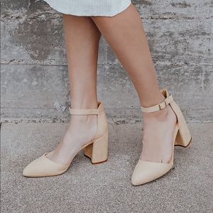 Lulu’s Ellarose Ankle Strap Heels